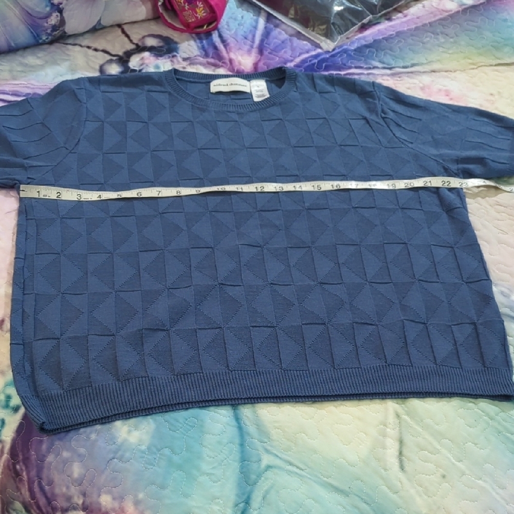 💙 Textured Knit Short Sleeve Pullover – Blue | Size XL | Fred Dunner 💙 - Picture 8 of 16